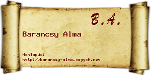 Barancsy Alma névjegykártya